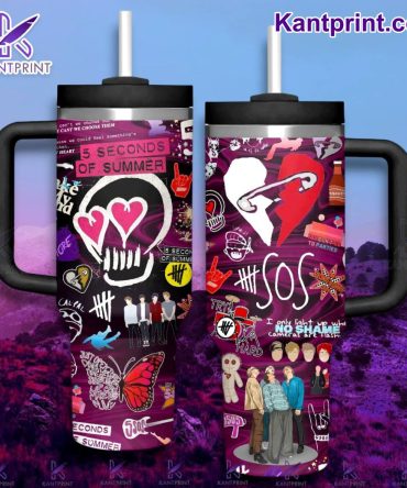 5 Seconds Of Summer Music Custom Stanley Quencher 40Oz Stainless Steel Tumbler With Handle