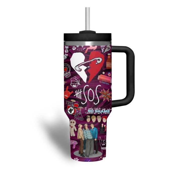 5 Seconds Of Summer Music Custom Stanley Quencher 40Oz Stainless Steel Tumbler - Image 4