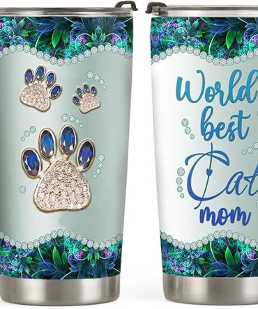 Green Jade Jewelry Cat Mom Tumbler