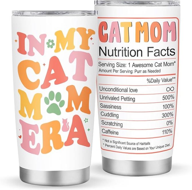 Cat Mom Nutrition Facts Tumbler Tumbler