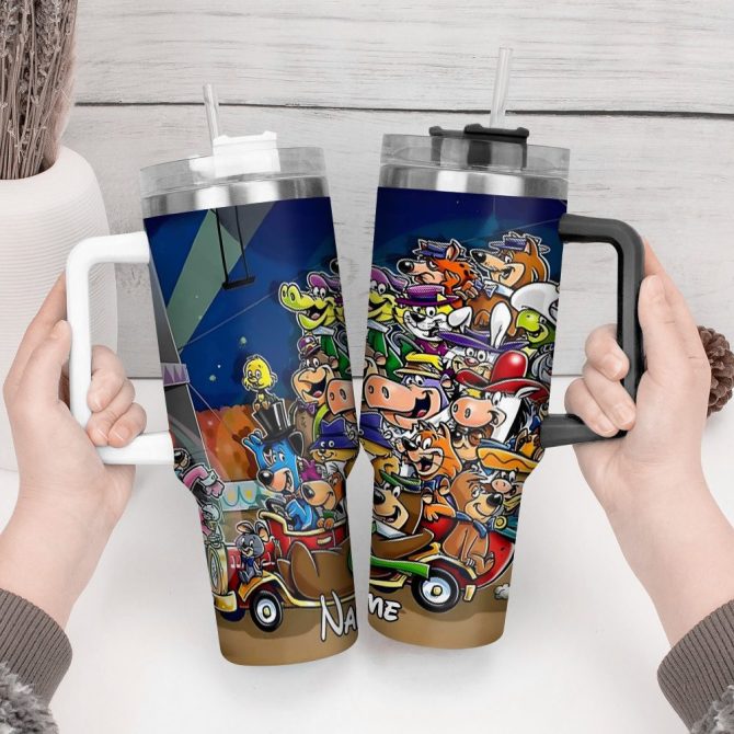 80S And 90S Cartoon Custom Stanley Quencher 40Oz Stainless Steel Tumbler With Handle - Image 4