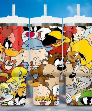 80S And 90S Cartoon Custom Stanley Quencher 40Oz Stainless Steel Tumbler With Handle