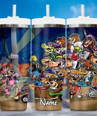 80S And 90S Cartoon Custom Stanley Quencher 40Oz Stainless Steel Tumbler With Handle