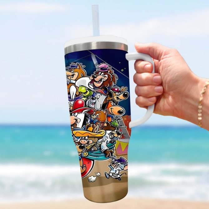 80S And 90S Cartoon Custom Stanley Quencher 40Oz Stainless Steel Tumbler With Handle - Image 5
