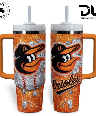 Baltimore Orioles Mlb Custom Stanley Quencher 40Oz Stainless Steel Tumbler With Handle