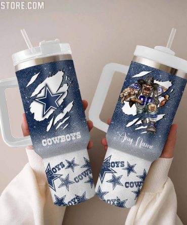 Dallas Cowboys Nfl Custom Stanley Quencher 40Oz Stainless Steel Tumbler With Handle