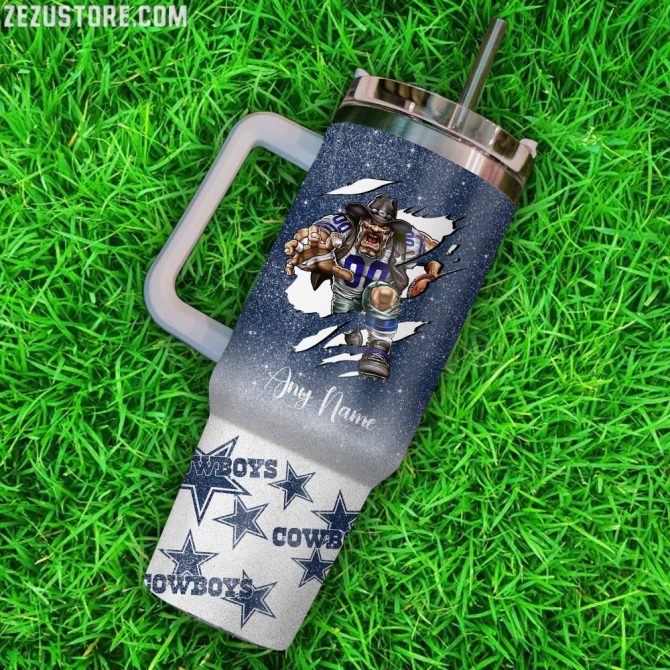 Dallas Cowboys Nfl Custom Stanley Quencher 40Oz Stainless Steel Tumbler With Handle - Image 2