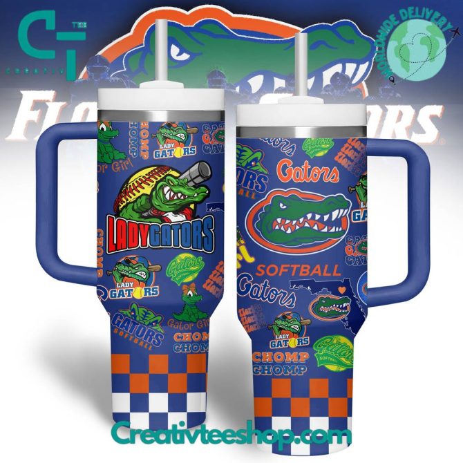 Florida Gators Softball Ncaa Custom Stanley Quencher 40Oz Stainless Steel Tumbler With Handle