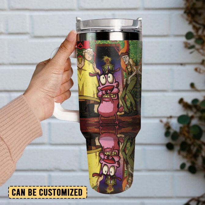 Courage The Cowardly Dog Tv Series Custom Stanley Quencher 40Oz Stainless Steel Tumbler With Handle - Image 2