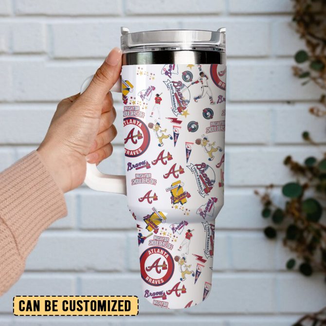 Atlanta Braves Baseball Mlb Sport Custom Stanley Quencher 40Oz Stainless Steel Tumbler - Image 3