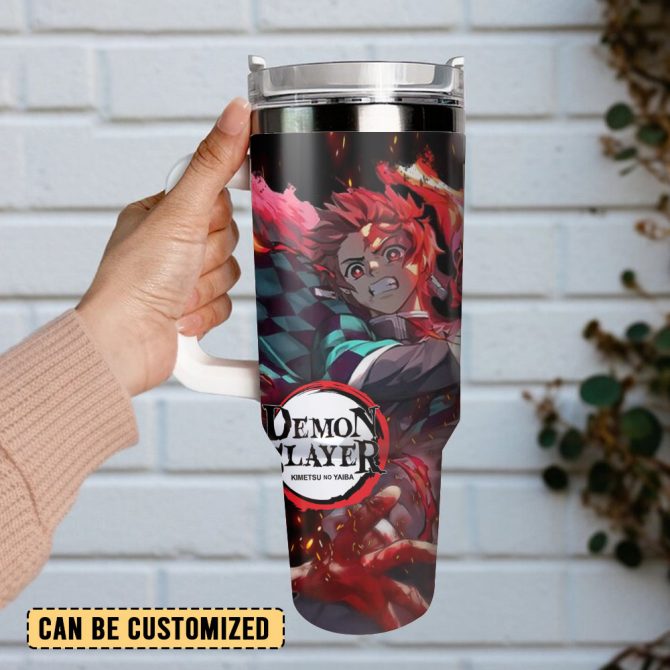 Demon Slayer Tv Series Custom Stanley Quencher 40Oz Stainless Steel Tumbler - Image 3