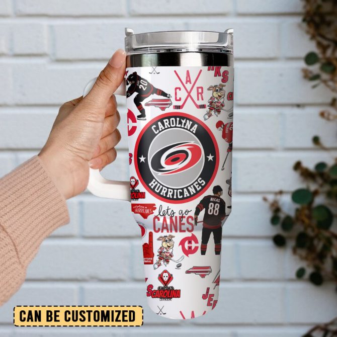 Carolina Hurricanes Ice Hockey Nhl Sport Custom Stanley Quencher 40Oz Stainless Steel Tumbler - Image 3