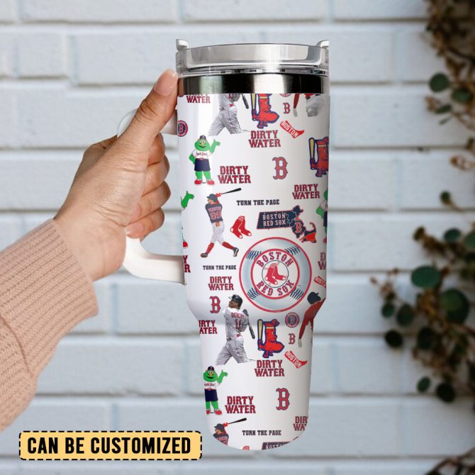 Boston Red Sox Baseball Mlb Sport Custom Stanley Quencher 40Oz Stainless Steel Tumbler - Image 3