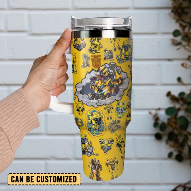 Bumblebee Movie Custom Stanley Quencher 40Oz Stainless Steel Tumbler - Image 3