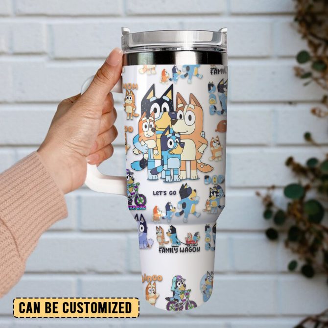 Bluey Tv Series Custom Stanley Quencher 40Oz Stainless Steel Tumbler - Image 3