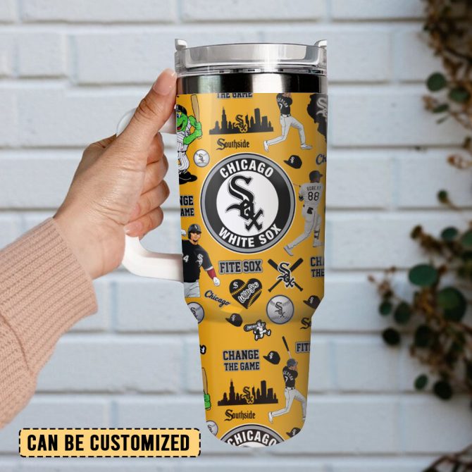Chicago White Sox Baseball Mlb Sport Custom Stanley Quencher 40Oz Stainless Steel Tumbler - Image 3