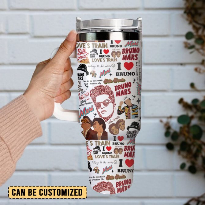Bruno Mars Music Custom Stanley Quencher 40Oz Stainless Steel Tumbler - Image 3