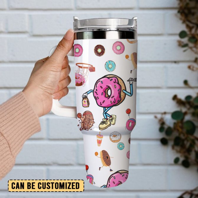 Donut Food Custom Stanley Quencher 40Oz Stainless Steel Tumbler - Image 3