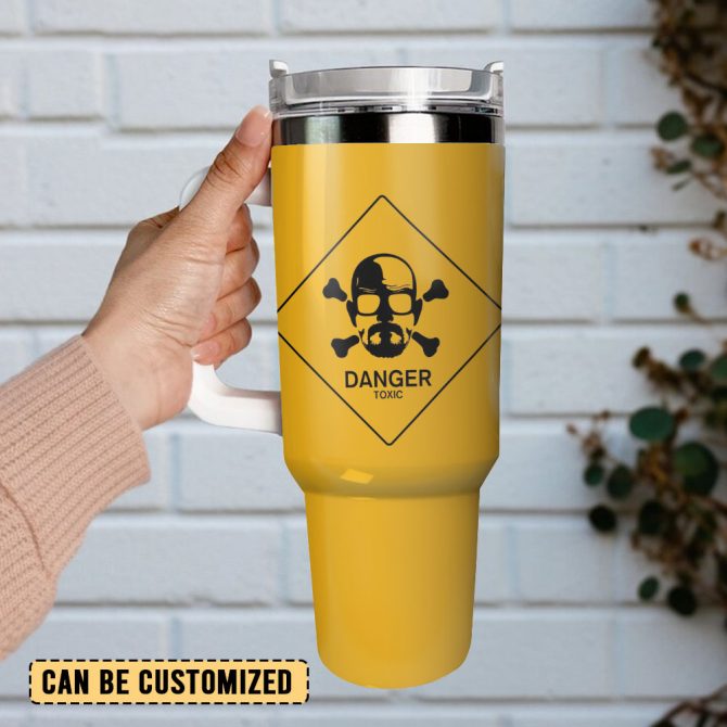 Danger Toxic Hazard Signs Custom Stanley Quencher 40Oz Stainless Steel Tumbler - Image 3