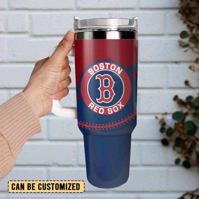 Boston Red Sox Baseball Mlb Sport Custom Stanley Quencher 40Oz Stainless Steel Tumbler - Image 3