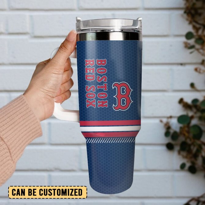 Boston Red Sox Baseball Mlb Sport Custom Stanley Quencher 40Oz Stainless Steel Tumbler - Image 3