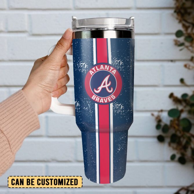 Atlanta Braves Baseball Mlb Sport Custom Stanley Quencher 40Oz Stainless Steel Tumbler - Image 3