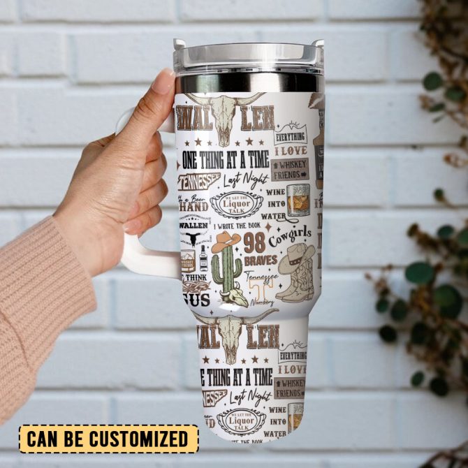 Morgan Wallen Music Custom Stanley Quencher 40Oz Stainless Steel Tumbler - Image 3