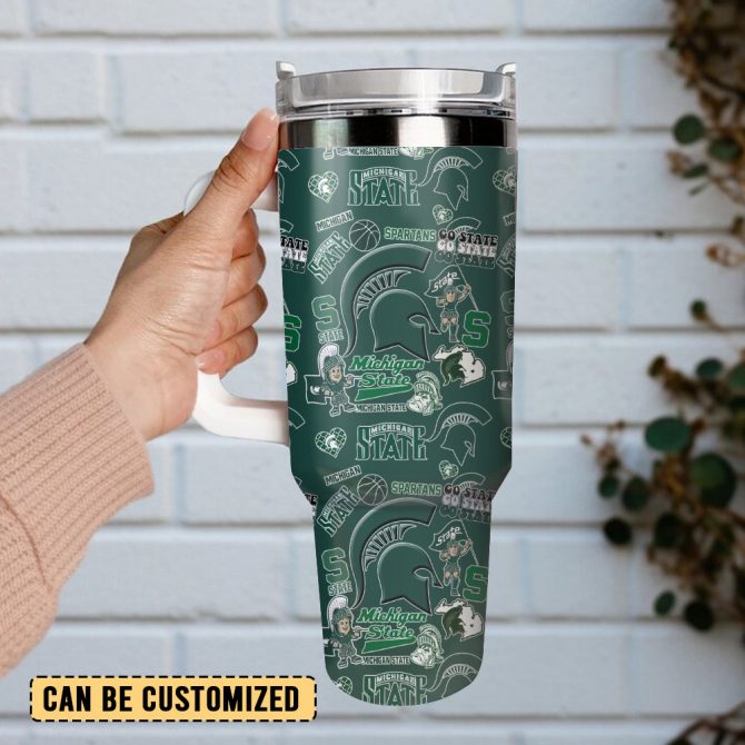 Michigan State Spartans Ncaa Sport Custom Stanley Quencher 40Oz Stainless Steel Tumbler - Image 3