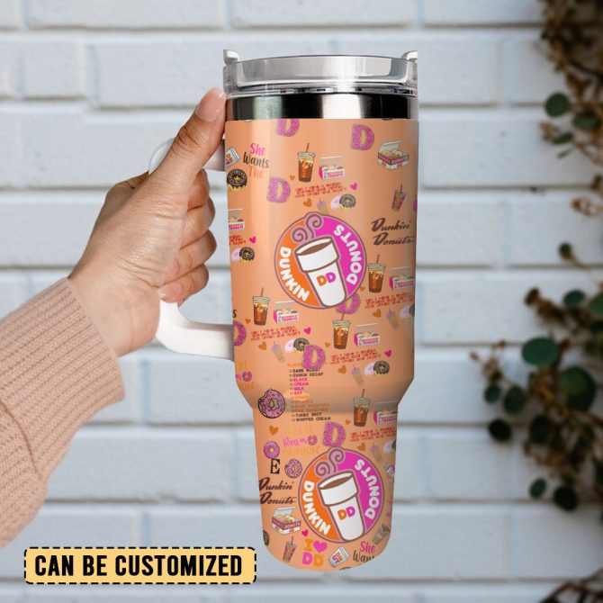 Dunkin Donuts Drink Custom Stanley Quencher 40Oz Stainless Steel Tumbler - Image 2