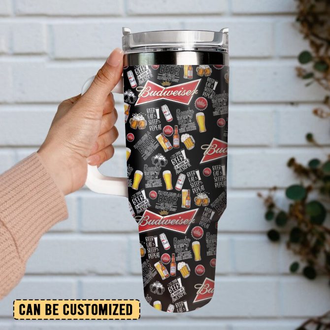Budweiser Beer Custom Stanley Quencher 40Oz Stainless Steel Tumbler - Image 3