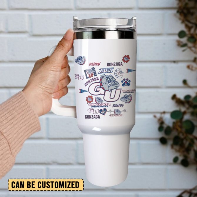 Gonzaga Bulldogs Ncaa Sport Custom Stanley Quencher 40Oz Stainless Steel Tumbler - Image 2