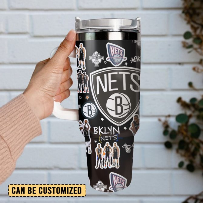 Brooklyn Nets Nba Basketball Sport Custom Stanley Quencher 40Oz Stainless Steel Tumbler - Image 3
