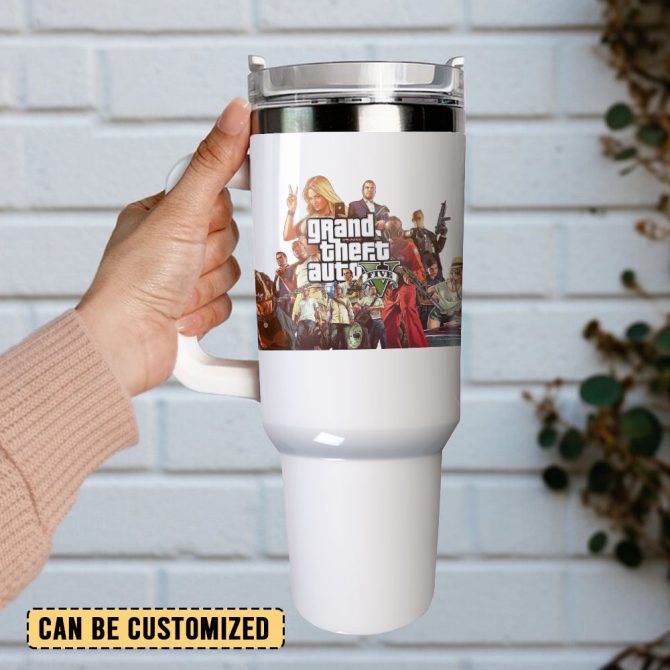 Grand Thef Auto 5 Game Custom Stanley Quencher 40Oz Stainless Steel Tumbler - Image 4