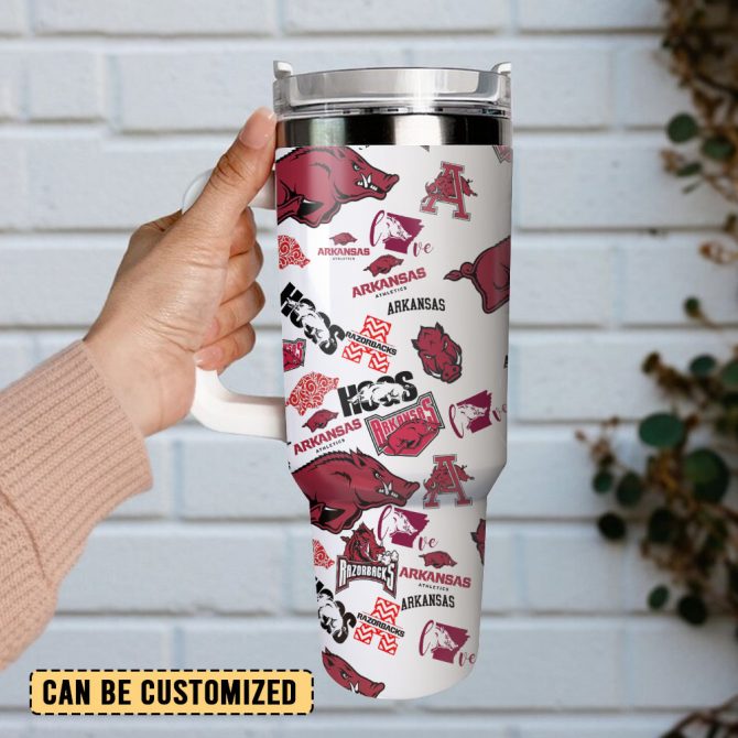 Arkansas Razorbacks Ncaa Sport Custom Stanley Quencher 40Oz Stainless Steel Tumbler - Image 2
