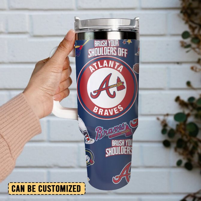 Atlanta Braves Baseball Team Mlb Sport Custom Stanley Quencher 40Oz Stainless Steel Tumbler - Image 4