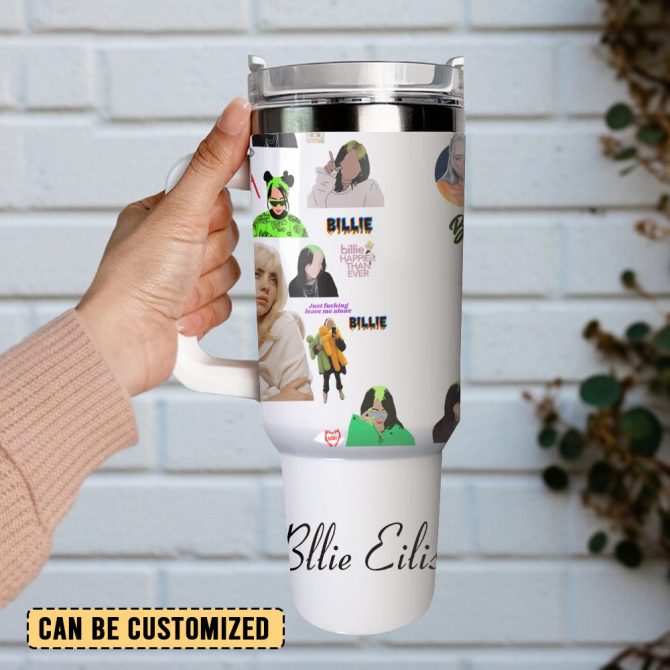 Billie Eilish Music Custom Stanley Quencher 40Oz Stainless Steel Tumbler - Image 2
