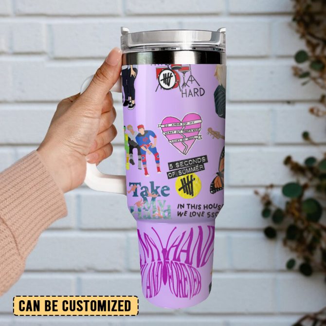 5 Seconds Of Summer Rock Band Music Custom Stanley Quencher 40Oz Stainless Steel Tumbler - Image 2