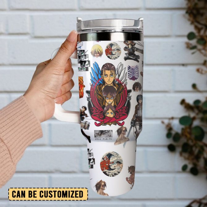 Attack On Titan Anime Custom Stanley Quencher 40Oz Stainless Steel Tumbler With Handle - Image 2