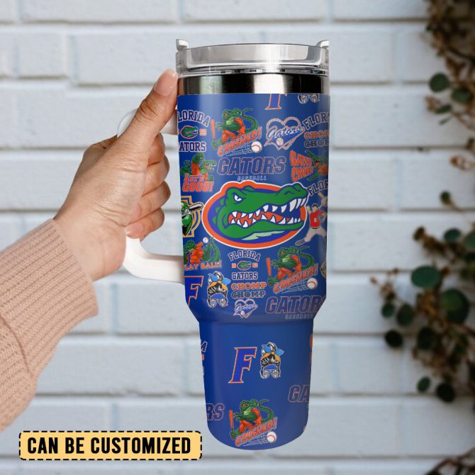 Florida Gators Baseball Ncaa Sport Custom Stanley Quencher 40Oz Stainless Steel Tumbler With Handle - Image 2