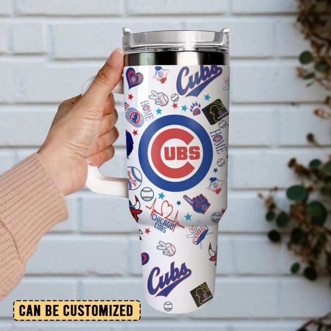 Chicago Cubs Baseball Mlb Sport Custom Stanley Quencher 40Oz Stainless Steel Tumbler With Handle - Image 2