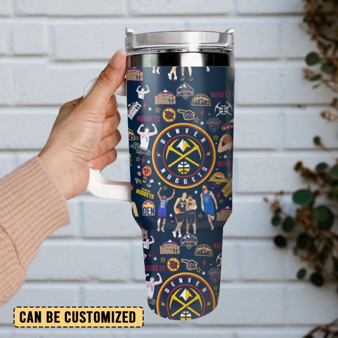 Denver Nuggets Basketball Nba Sport Custom Stanley Quencher 40Oz Stainless Steel Tumbler With Handle - Image 2