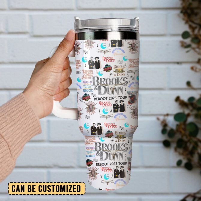 Brooks And Dunn Music Custom Stanley Quencher 40Oz Stainless Steel Tumbler With Handle - Image 2