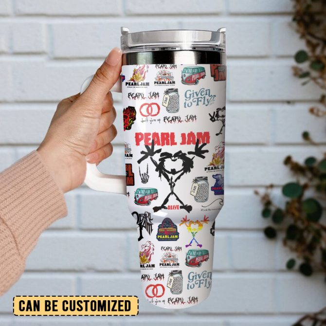 Pearl Jam Music Custom Stanley Quencher 40Oz Stainless Steel Tumbler With Handle - Image 2