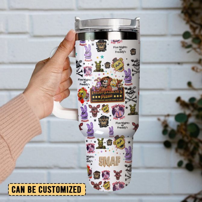 Freddy Fazbear’S Pizza Movie Custom Stanley Quencher 40Oz Stainless Steel Tumbler With Handle - Image 2