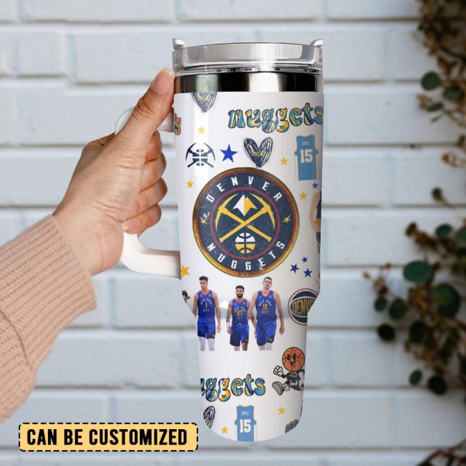 Denver Nuggets Basketball Nba Sport Custom Stanley Quencher 40Oz Stainless Steel Tumbler With Handle - Image 2