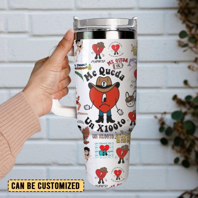 Bad Bunny Music Custom Stanley Quencher 40Oz Stainless Steel Tumbler With Handle - Image 2