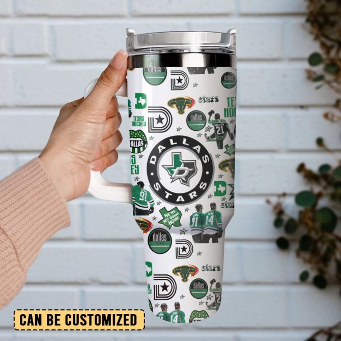 Dallas Stars Ice Hockey Nhl Sport Custom Stanley Quencher 40Oz Stainless Steel Tumbler With Handle - Image 2