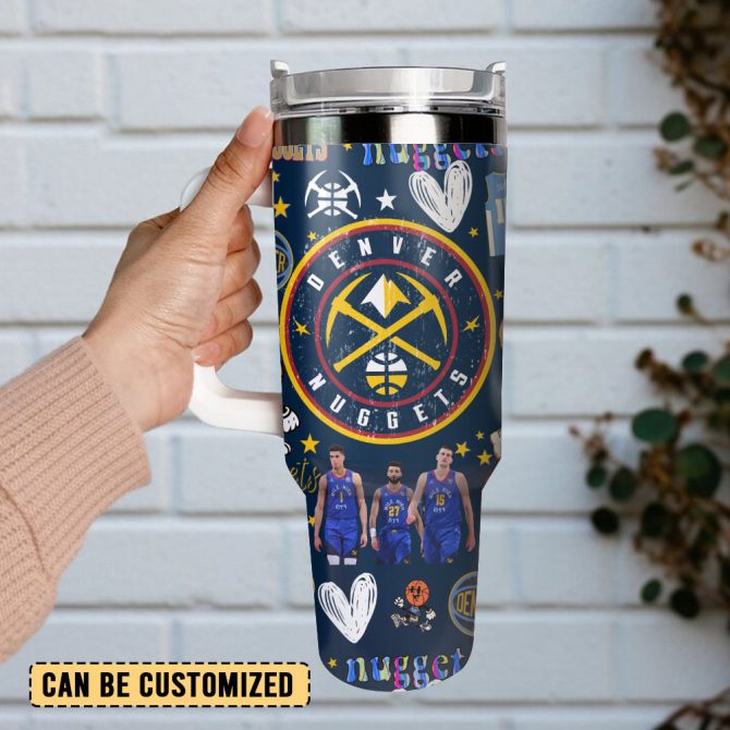 Denver Nuggets Basketball Nba Sport Custom Stanley Quencher 40Oz Stainless Steel Tumbler With Handle - Image 2