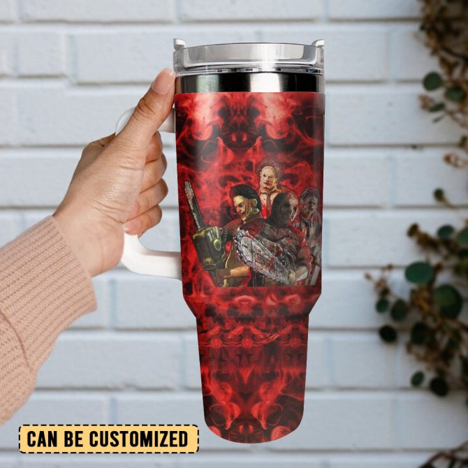 Horror Movie Characters Movie Custom Stanley Quencher 40Oz Stainless Steel Tumbler With Handle - Image 2