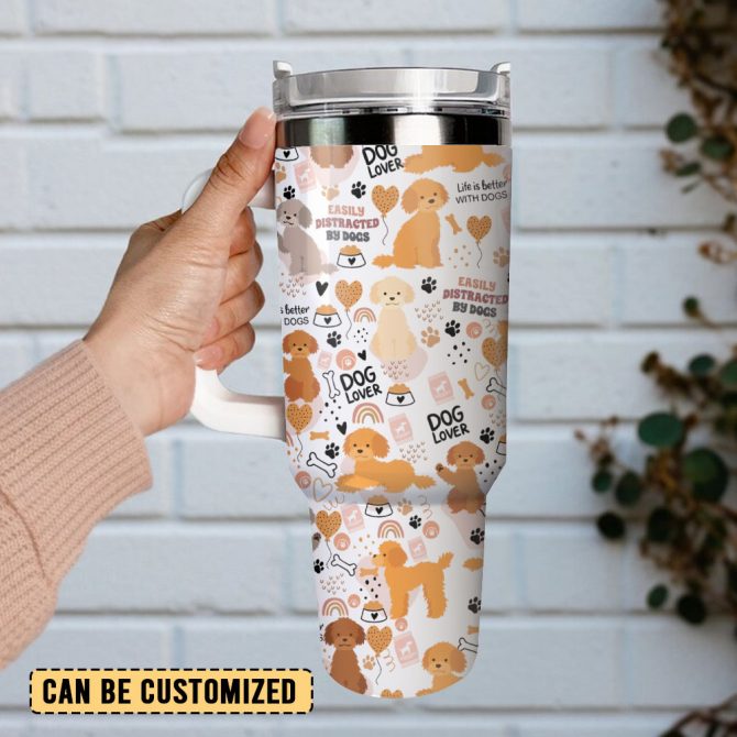 Cute Dog Custom Stanley Quencher 40Oz Stainless Steel Tumbler With Handle - Image 2